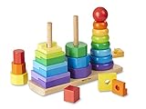 Melissa & Doug Geometric Stacker - Wooden Educational Toy