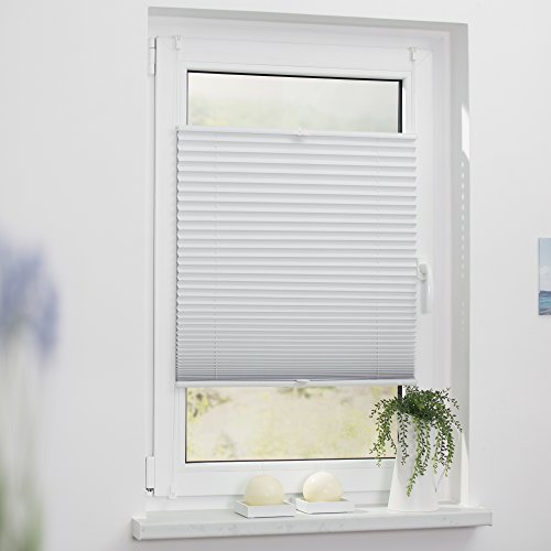Lichtblick PVV.070.130.01 Plissee Klemmfix, Thermo, ohne Bohren, verspannt, Verdunkelung Weiß 70 cm x 130 cm (B x L) - 2