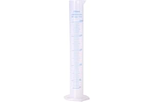 XNHIU Euvoym 1 Piece 250ml Transparent Blue Line Measuring Graduated Cylinder Science Measuring Lab Test Tube Flask Liquid Measuring Tools (250ml)