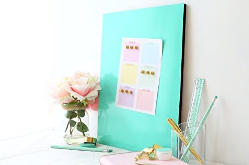 Magnetic notice board stylish 20 colours, 2 sizes Portrait or Landscape wooden Gold stud magnets included (M34)