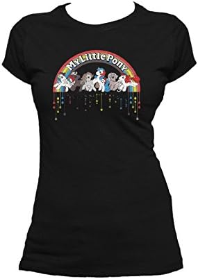 My Little Pony Screen Retro Badge Official Women's T-Shirt (Black) (Large)
