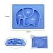 Mini Silicone Kids Placemat,Baby Feeding Mat,Silivo 10"x7.7"x1" One Piece Placemat Fits Most Highchair Trays Elephant Design Dinnerware Super Self Suction Pad Non-slip Placemats Tableware (Blue)