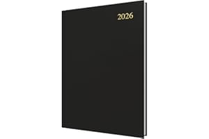 Collins - Essential - Agenda anual 2026 de 12 meses, día a página, tapa dura A4, color negro (ESSA41.99-26)