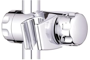 Schläfer | 8126005 - Gleiter Schieber Universal Brausehalter für Wandstange 25 mm, Gleitschieber Brausehalter für Duschstange, Kunststoff Verchromt, Chrom