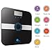 1byone Body Fat Scale with Tempered Glass, 180kg/400lb Weight Capacity, 10 Users Auto Recognition, Measures Weight, Body Fat, Water, Muscle, Calorie and BMI, Black
