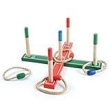 Ocean5 - lanzar anillos kit con 4 anillos - el juego clásico, juego de jardín juego de dardos - juego de habilidad en madera
