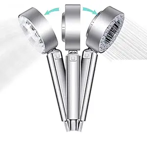 Kiesh Double-Sided Dual Function Shower Head Water Saving Round ABS Chrome Booster Bath Shower High Pressure Handheld Hand Shower