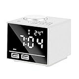 ⏰【Bluetooth Lautsprecher mit Nachtlichter】Durch Bluetooth können Sie zu jeder Zeit die Musik drahtlos hören, als einer Lautsprecher können Sie sogar die Musik von TF-Karte oder von USB-Stick hören . Wenn Sie Musik hören, berühren Sie das Lichtsymbol, können Sie das Nachtlicht anshcalten, halten Sie das Lichtsymbol gedrückt, wird es sich in farbiges Licht verändern.