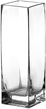 Syndicate Sales 3" x 3" x 8 1/2" Square Vase, Clear