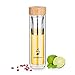 Produktbild Greenbeen Boro Teeflasche aus doppelwandigen Glas, Eistee Flasche mit Teesieb, 450ml Thermosflasche aus Glas, Teekanne BPA frei, Trinkflasche mit Fruchteinsatz