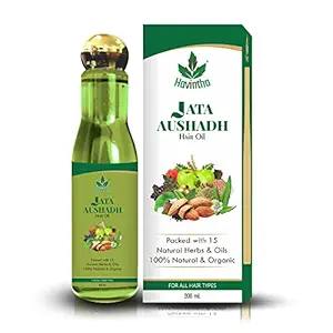 Havintha Natural Jata Aushadh Hair Oil for Hair Growth and Strengthen Hair Roots (200ml) with Jatamansi, Kalonji, Bhringraj, Karipatta & Almonds | 15 Natural Herbs Hair Oil