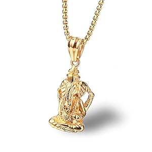 Daesar Stainless Steel Necklace for Men Punk Retro Elephant Gold Necklaces Men