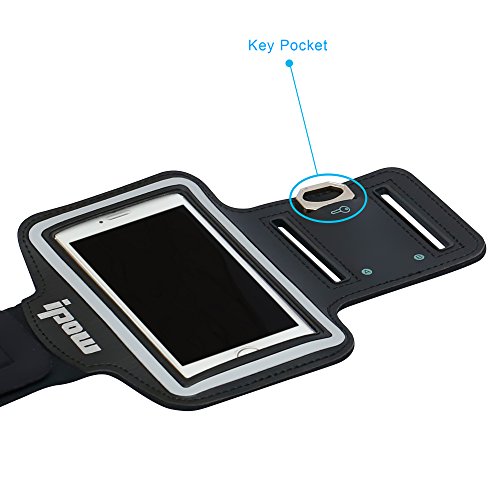 IPOW Black iPhone 5/5s/5c iPod Touch 5 Sport Armband Belt Strap Band Sleeve Case Cover Pouch + Key Holder for Running Jogging Gym Cycling Workout