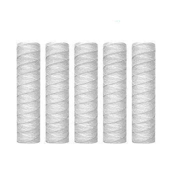 OCEAN STAR 10 inch String Wound Sediment Water Filter Cartridge,5 Pack,Whole House Sediment Filtration, Universal Replacement for Most 10 inch RO Unit