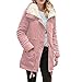 Produktbild TianWlio Jacken Parka Mäntel Damen Herbst Winter Warme Jacken Warme Lange Mantelkragen Kapuzenjacke Schlank Winter Parka Outwear Mäntel Pink L