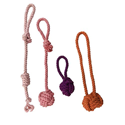 XMF Perro Juguetes de Felpa Perro Squeaky Juguetes Cuerda Perro Juguete para Masticar, dentición, tirón de la Guerra 4 Piee Suit