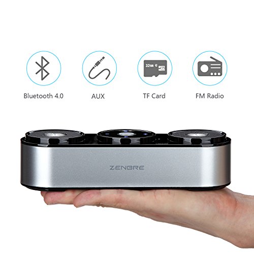 ZENBRE Altavoz Bluetooth  Z3 10W Altavoz Inal  mbrico Port  til hasta 20 Horas de Reproducci  n  Parlante para Computadora Dual-Driver con Potentes Graves Incluidos  Plateado 