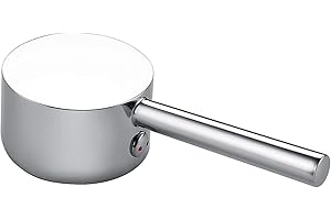 RXXR Maniglia per Rubinetto monocomando con pulsante di colore caldo e freddo compatibile con cartuccia rubinetti da 35 mm (stelo cartuccia 9 x 9 mm) (Argento 01)