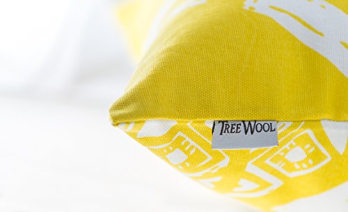 TreeWool®, (2er Pack) Quadratisch Geometrische Design Baumwolle Dekoratives Kissenbezüg (Gelb, 40 x 40 cm) - 5