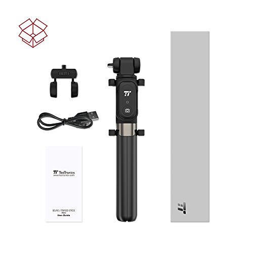 Bastone Selfie TaoTronics Selfie Stick Tripode Estensibile Treppiedi in Alluminio con Telecomando Bluetooth 3.0, Batteria Ricaricabile, Compatibile con Smartphone Android / iOS, o Action Camera con Vite di Montaggio da 1/4â€