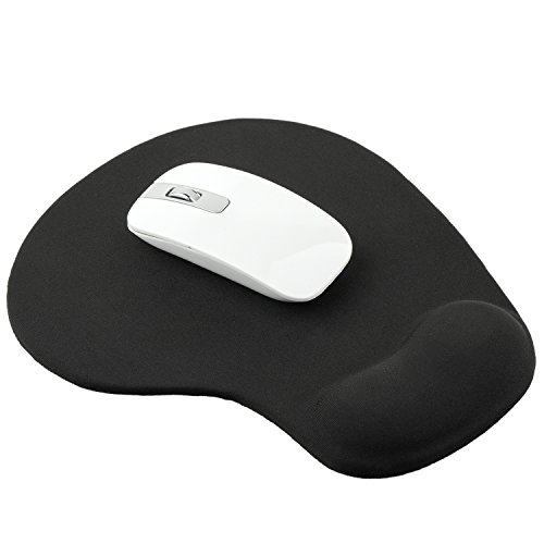 TRIXES Komfort-Mousepad Gel Mauspad mit Gel-Handgelenkauflage Schwarz