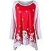Produktbild LeeyDamen Weihnachtsbluse Casual Weihnachtsmann Druck Langarm T-shirt Sweatshirt Rundhals Christmas Party bluse tops Oberteil Festlich shirts Herbst/Winter langarmshirt Weihnachtskostüm