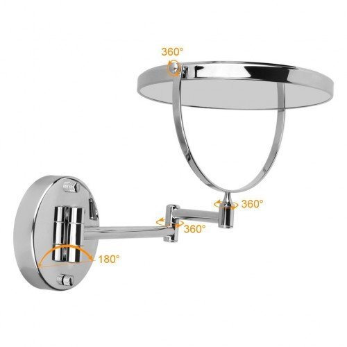 Home Care Wholesale® Badezimmerspiegel mit Verlängerung Arm – Wand montierten Rasier- und Kosmetikspiegel (doppelseitig mit Vergrößerung) - 4