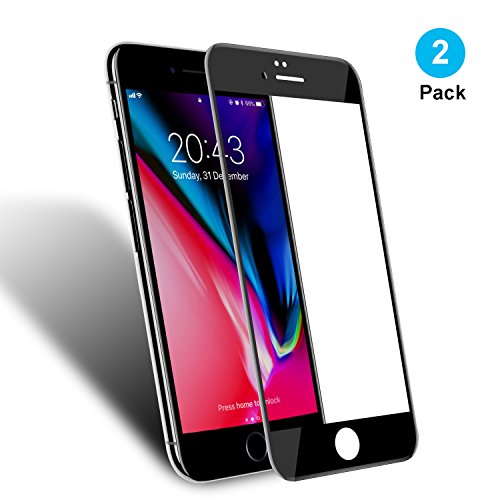 2 Unidades Cristal Templado iPhone 7 Plus iPhone 8 Plus 5.5'', WEOFUN 3D Pantalla Completa Protector de Pantalla para iPhone 7 Plus/iPhone 8 Plus Vidrio Templado Negro [0,33mm, 9H, 3D Touch]
