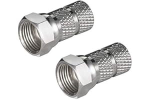 PERFECTHD 2 sztuki wtyczki F do kabla satelitarnego do Ø 6,5 mm - niklowane CU, szeroka nakrętka