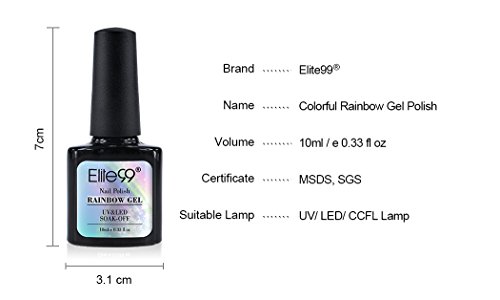 Elite99 UV Nagellack Nail Gel Polish Farbgel Nagelgel Regenbogen Effekt Gelish (12x Stück +1x Stück Reinforce-Überlack ) - 4