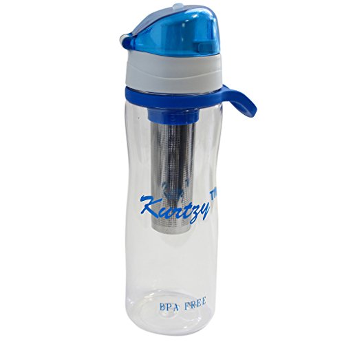 KurtzyTM 700ml Infuser Trinkflasche Kunststoff Brüheinheit BPA-frei Hydration Sport Wasser trinken Plastik Flasche für Wandern, Radfahren, Spazierengehen