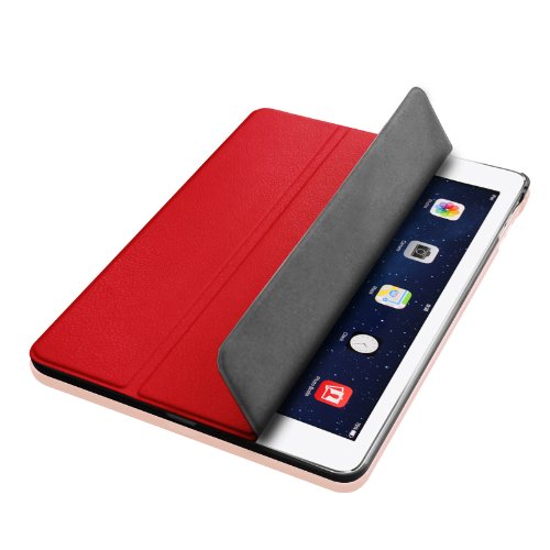 Fintie iPad Air Hülle Case – Ultra Slim Superleicht Schutzhülle Smart Shell Cover Tasche Etui mit Auto Schlaf / Wach und Standfunktion für Apple iPad Air, Rot - 9