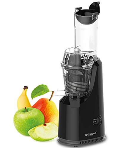 Techwood Extracteur de Jus-Large Cheminée-60 rotations par Minute, Noir