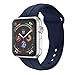 Produktbild BZLine Armband | Weiches Silikon Ersatz Uhrenarmband | Für Apple Watch Series 4 40mm/44mm | Neue Mode und Hautfreundlich | Handgelenkgröße: 5,51-7,28 Zoll | Bandlänge: 96 mm + 117 mm | 14 Farben (Für 44MM Armband, Marine)