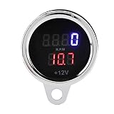 2 in 1-Design, eine Kombination aus digitalem Drehzahlmesser und Spannungsanzeige für Motorräder.