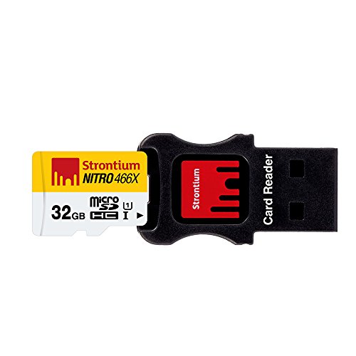 Strontium SRN32GTFU1C Nitro 466X 32GB microSDHC UHS-1 Memory Card mit Adapter und Reader - 5