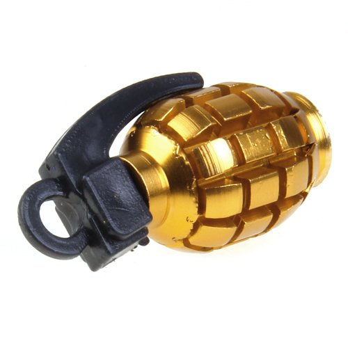 Gazechimp 2pcs Fahrrad Metall Granate Form Bike Cycling Reifenventil Staubkappe Abdeckung – Gold - 3