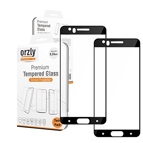 Protectores de Pantalla OnePlus 5  PACK DE DOS Orzly Pro-Fit Protector de Pantalla de Cristal Templado para el OnePlus 5  Cobertura Completa de la Pantalla  - con borde en NEGRO