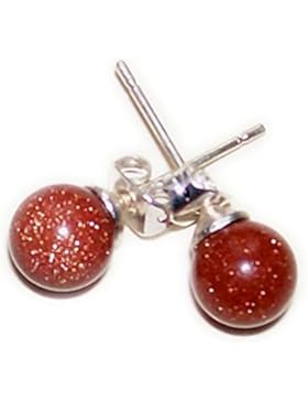 Ohrstecker - Goldfluss 6 mm, versilbert