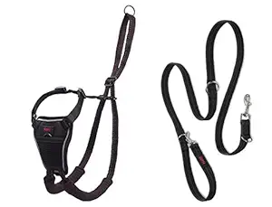 Halti No Pull Harness and Training Lead Combination Pack, Stop Dog Pulling on Walks, Includes Large No Pull Harness and Double Ended Lead, Black (14329W)
