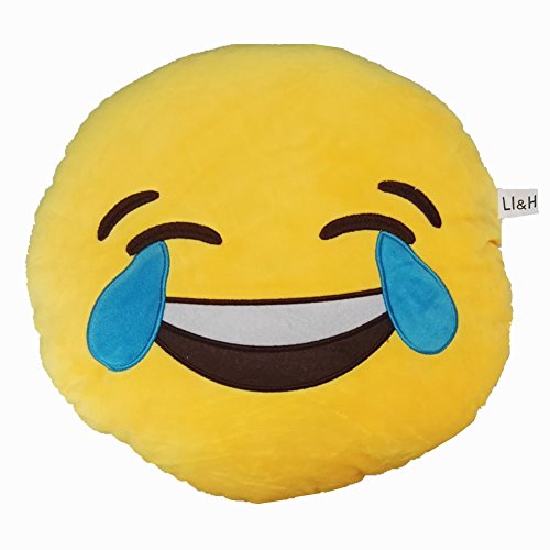 LI&HI Emoji Lachen Emoticon Kissen Polster Dekokissen Stuhlkissen Sitzkissen Rund(Schrei) - 5