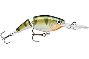 Rapala - Leurre de Pêche Jointed Shad Rap - Matériel de Pêche avec Corps Léger et Résistant - Leurre Pêche d'Eau Douce - Fabriqué en Estonie - Prof de Nage 2.1-4.5m - Taille 9cm / 25g - Yellow Perch