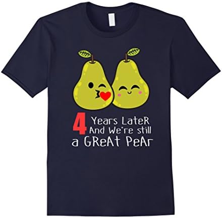 Men's 4th Wedding Anniversary Shirt Gifts Funny Couples T-shirt 3XL Navy