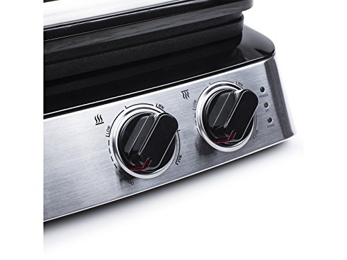 Princess 01.117300.01.001 Kontaktgrill 2 Thermostate für separate Temperatureinstellung, 2000 W, grau - 3