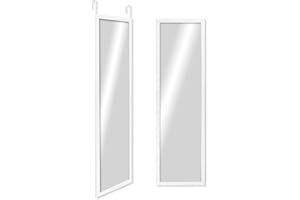 CHELY INTERMARKET MOD19300 Espejo De Puerta Cuerpo Entero Blanco Liso Estilo Moderno Minimalista 30x120cm Ideal para Vestidor Entrada Diseño Vertical con Kit De Colgar Montaje Fácil Madera Ingenieria