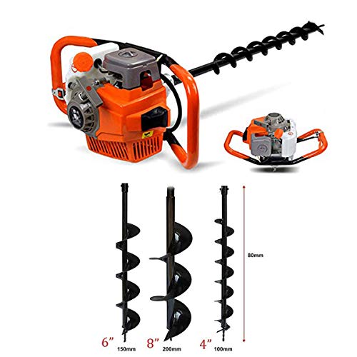 OU BEST CHOOSE Tarière Thermique 52 cm 52 CC 2,4 ch Tarière à Essence et Moteur Earth Auger Post Hole Digger Perceuse au Sol + 3 Foret d'extension