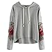 Produktbild Qmber Damen Shirts Tees Tops Oberteile Oversize Pullover Sweatshirts Pulli Hoodie Elegant Hemden Langarm Blusen Tuniken, Lantern Sleeve Sweater Lose dünnXL,Grau18