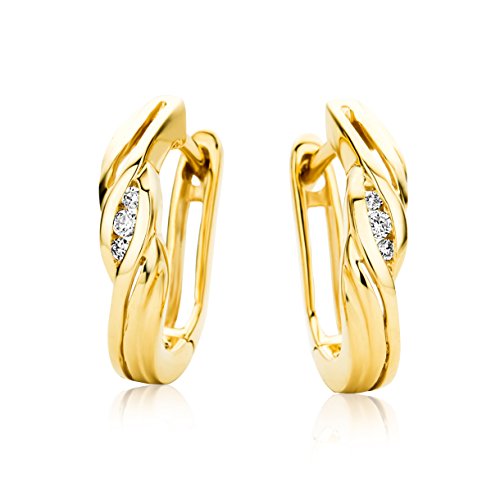 Miore Damen-Creolen 9 Karat (375) Gelbgold mit Brillanten MH9011E Miore Damen-Creolen 9 Karat (375) Gelbgold mit Brillanten MH9011E