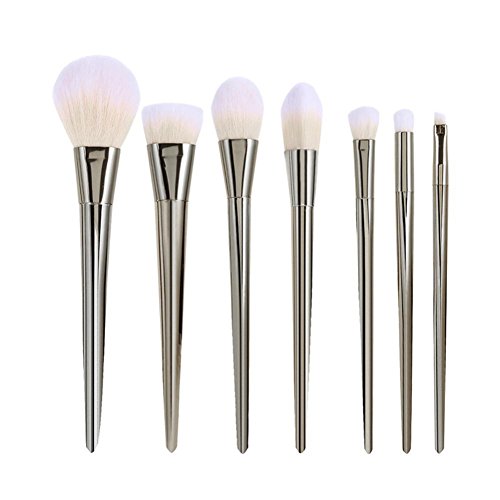 Tonsee Pro Techniques 7pcs Blush Powder Foundation Makeup Cosmetics Brush Brushes Set (Silver)