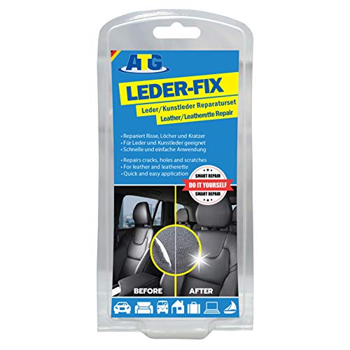 ATG - Kit di riparazione Coprisedili in pelle - Set di riparazione intelligente per pelle, finta pelle e vinile - Ritenzione di valore professionale e conveniente per la tua auto - 15 pezzi